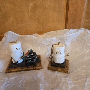 S'mores Snowman and Pinecone Home Accent Set